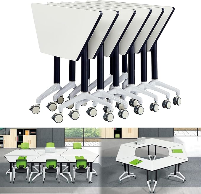 Foldable Conference Room Tables, Flip Top Mobile Training Table, Modern Meeting by Unknown