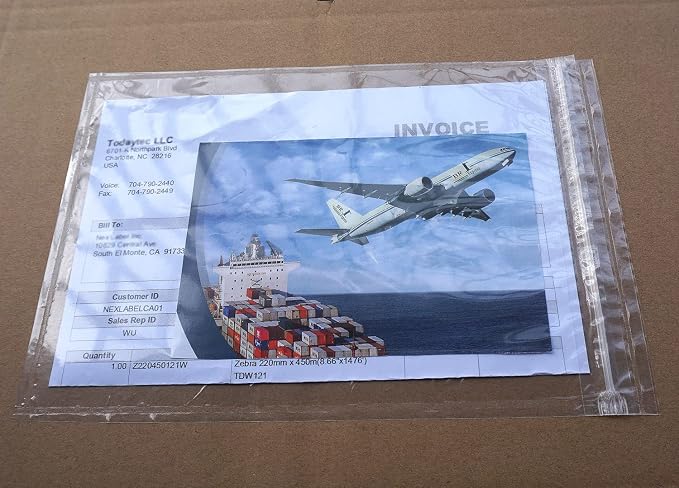Premium 6.7'' x 10'' Resealable Adhesive Shipping Label/documents Pouches - Image 2