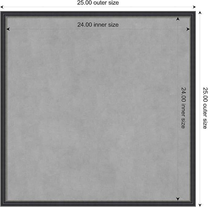 Amanti Art Black Framed Magnetic Board 25x25 Medium Vision Board - Image 3