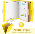 Skyygemm 36 Pcs Classification Folders Letter Size, 2 Divider Pressboard File - Image 2