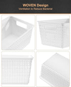 Plastic Storage Baskets For Organizing, 6 Pack Organization and Storage - Image 3