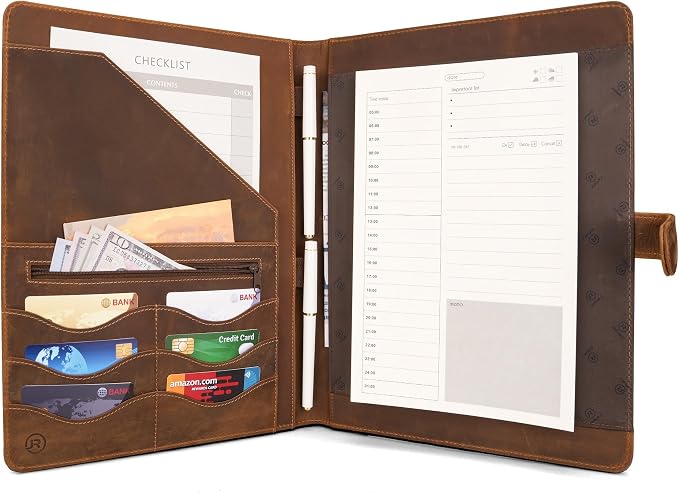 Full Grain Leather Portfolio by JinRuiKJ