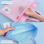Pendancy Mesh Zipper Pouch 11x13.7 in, A4 Size Foldable Document Storage - Image 3