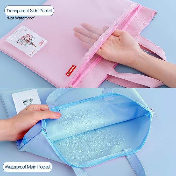 Pendancy Mesh Zipper Pouch 11x13.7 in, A4 Size Foldable Document Storage - Image 3