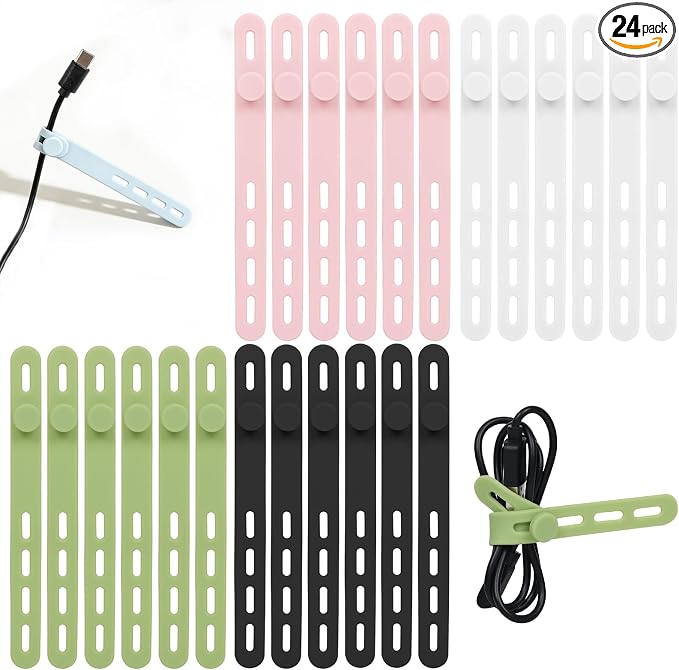 Donruby 24Pcs Silicone Cable Ties by Donruby