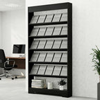 LHIUGE 6-Layer Brochure Display Rack, Freestanding Wooden Magazine Rack - Image 7