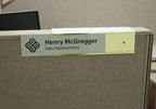 Quality Aluminum, Changeable Cubicle Nameplate Holder, Satin Silver Base - Image 2