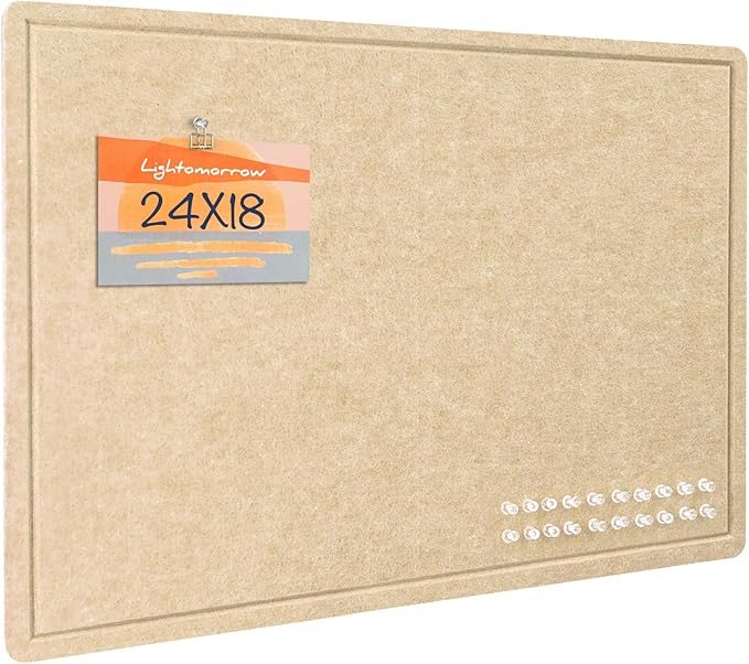 Bulletin Board, 24 x 18 inches Decorative Felt Pin Board, Cork Board Alternative by Lightomorrow