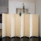 Loomveil 8 Panel Room Divider Folding Privacy Screen, 67 inch Bamboo Panel - Image 4