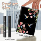 BWEGRHE Slim Credit Card Holder, Hummingbird Floral Sakura RFID Blocking Metal - Image 2