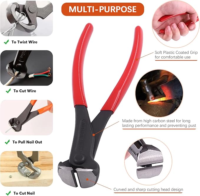 Tanstic 4Pcs Nail Puller and Staple Remover Tool Set, Including 7'' End Cutting - Image 5