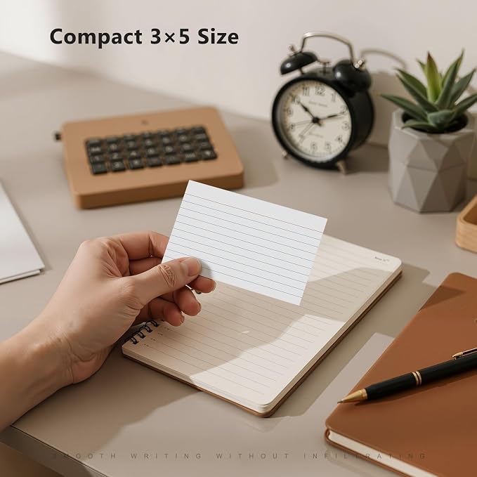 250 Count Index Cards 3 x 5 Inch, Heavyweight White Lined Note Cards Portable - Image 4