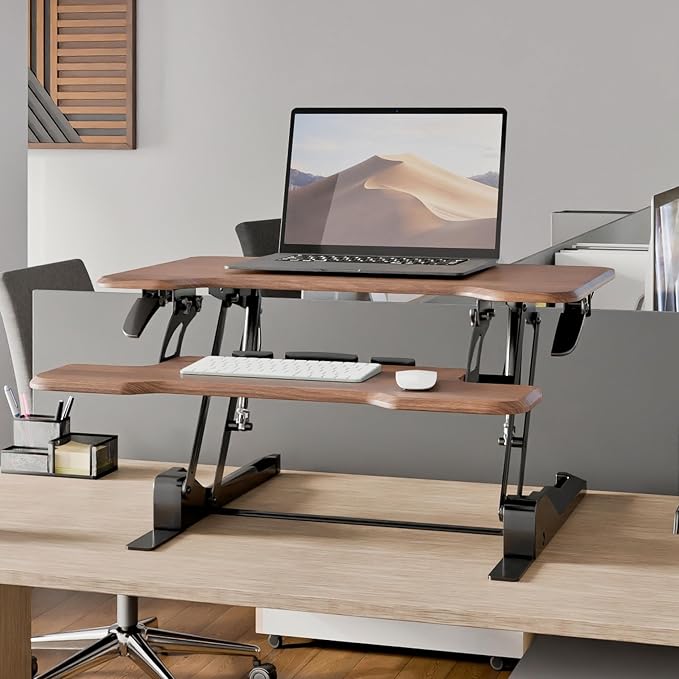Mount-It! Height Adjustable Standing Desk Converter, Compact 30” Wide Tabletop - Image 5