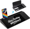 Glass Desktop Whiteboard with Wireless Charger & Storage, Desk Dry Erase Note by Unknown