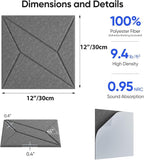UNECHO 12 Pack 12" X 12" X 0.4" Acoustic Panels - Image 3