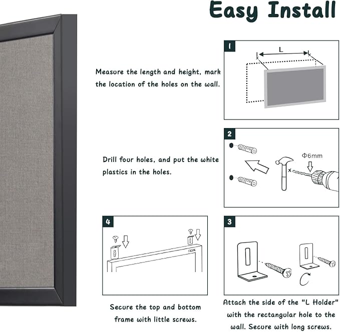 Bulletin Board 46x30 Inch, Large Cork Board - Image 9