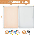 Geetery 36 x 24 Inch Enclosed Fabric Bulletin Board Tamperproof Lockable - Image 2