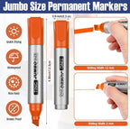 Fuutreo 10 Pack Jumbo Permanent Markers Bulk Large Chisel Tip Permanent Markers - Image 3