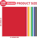 100 Sheets Colored Cardstock 25 Colors - Image 2