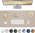 Leather Desk Protector, Large Mouse Pad, Waterproof PU Leather Blotter Mat by AFIING