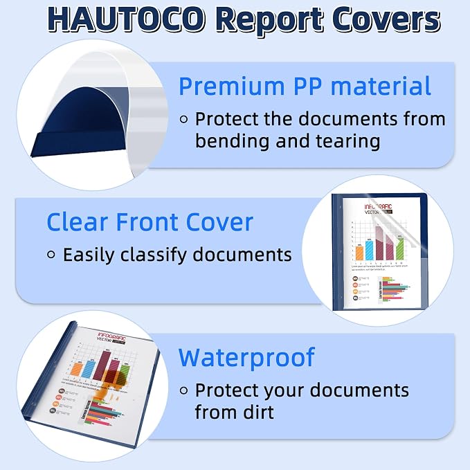 HAUTOCO 5 Pack Plastic Report Covers - Image 5