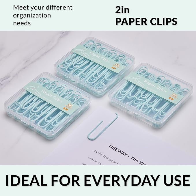 NEEWAY Colorful Large Paper Clips, 2 Inch Jumbo Paper Clips, 3 Pack of 50 - Image 6