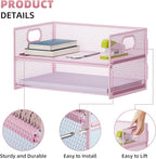 Marbrasse 2 Tier Paper Organizer Letter Tray, Mesh File Organizer - Image 2