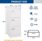 Fesbos 3 Drawers Vertical File Cabinets - Image 3