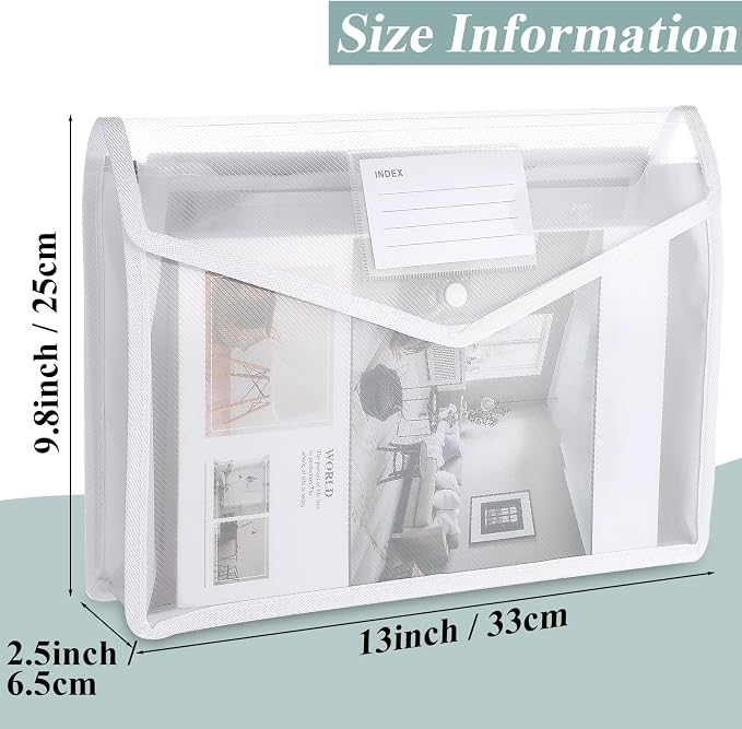 10 Pieces Plastic File Folders Envelope Expanding File Wallet Organizer - Image 2