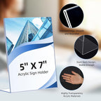 6 Pack Slanted Back Acrylic Sign Holders 5x7 - Image 5