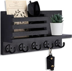 Lwenki Key Holder for Wall – Decorative Wooden Mail Holder and Key Shelf by Lwenki