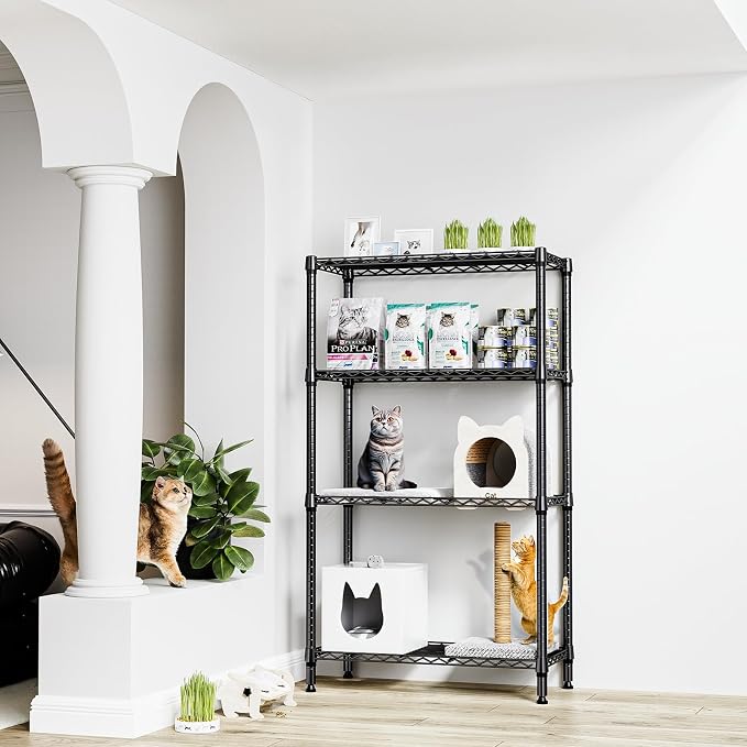 M MZG 1000 lbs 4 Tier Shelf Metal Storage Shelves Shelving Wire Rack Heavy Duty - Image 2