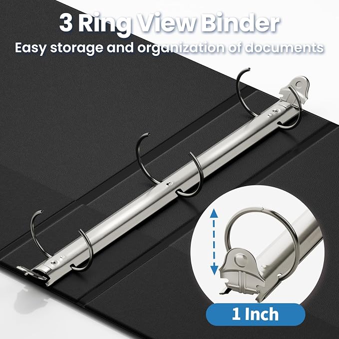 SUNEE 3 Ring Binders 1 Inch 12 Pack - Image 3