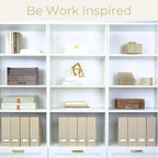 BLU MONACO | Set of 6 Foldable Taupe Magazine File Holders - Image 2