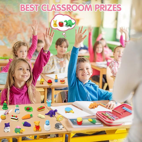 150 Pack Animal Erasers for Kids Puzzle Pencil Erasers 3D Mini Eraser Toys for - Image 2
