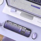 MOFII Wireless Keyboard and Mouse Combo, Full Size 2.4G Retro Round Computer - Image 8