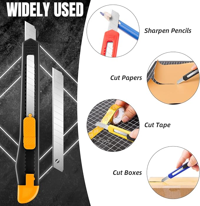 TIFICAL 42 Pack Box Cutter Retractable, 9MM Snap-Off Blade Utility Knife - Image 4