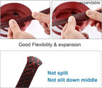 25ft - 3/8 inch PET Expandable Braided Sleeving – BlackRed – Alex Tech Braided - Image 5