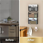 Docnest 3 Pack Hanging Wall File Holders, Mesh Wall Letter File Holder - Image 3