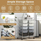 HAPPYGRILL 10-Drawer Rolling Storage Cart, Storage Organizer Cart - Image 3