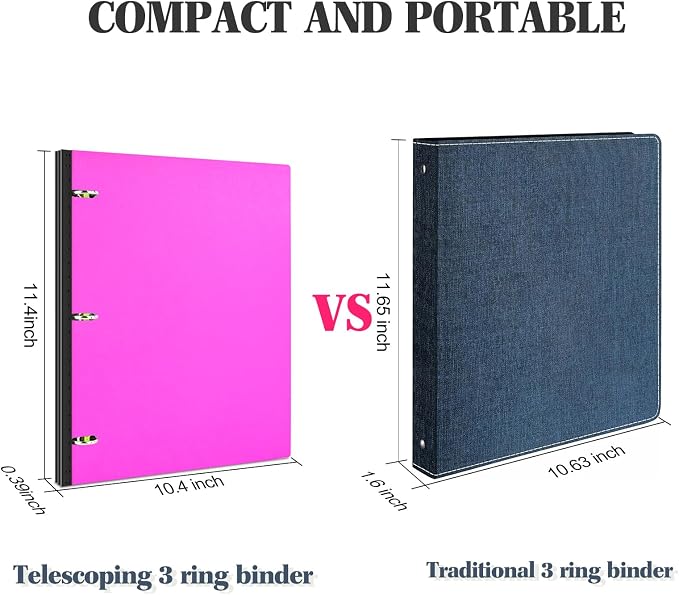 INFUN 1 INCH Telescoping 3 Ring Binder - Image 2