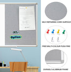 DEVELOP Grey Felt Bulletin & Magnetic Dry Erase Combo Board, 36 x 24 Inch - Image 3