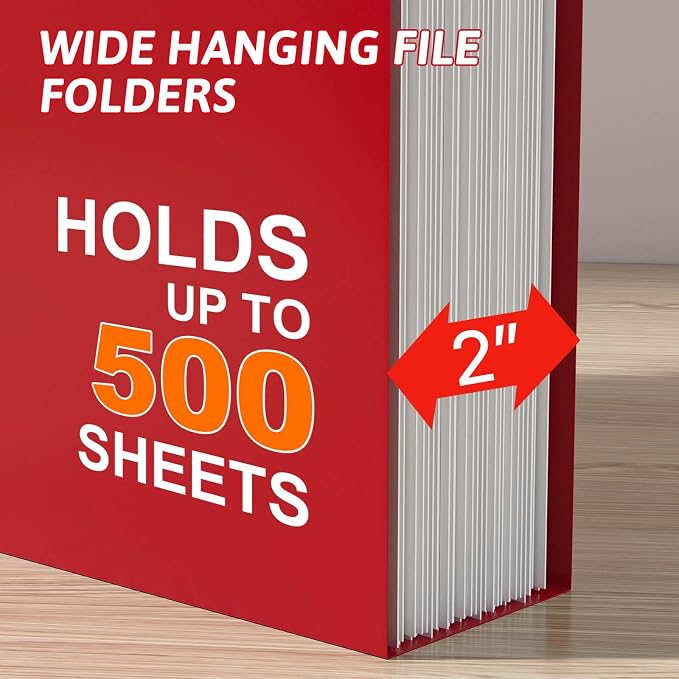 Nordun Plastic Hanging File Folder Extra Capacity, 12 Pack Reinforced Hang - Image 4