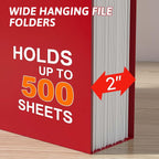 Nordun Plastic Hanging File Folder Extra Capacity, 12 Pack Reinforced Hang - Image 4