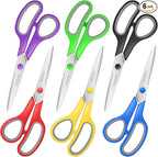 Scissors Bulk Set of 6-Pack, Taotree 8" Scissors All Purpose Comfort Grip Sharp by Taotree