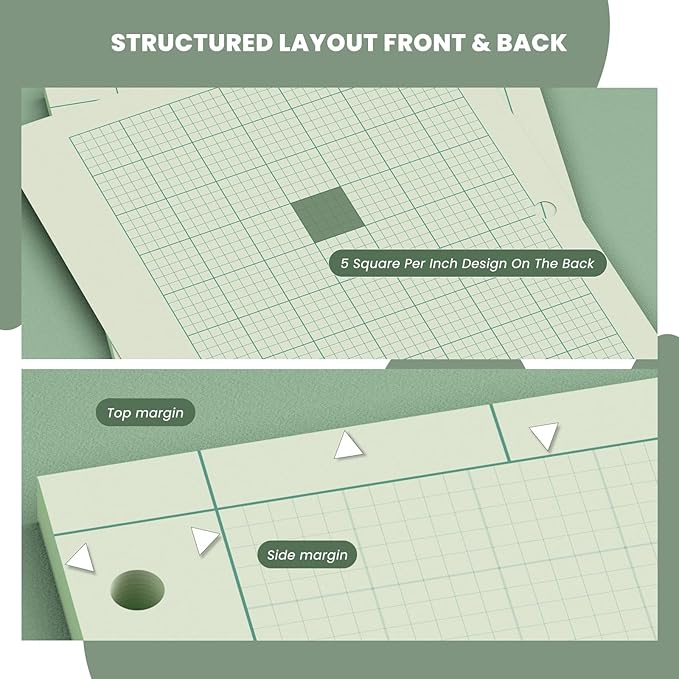 Engineering Computation Pad, 6 Pack Engineering Paper 8.5 x 11, 5x5 Quad Ruled - Image 5