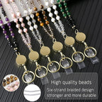 AIDSOTOU Lanyards for ID Badges and Keys, Natural Stone Beaded Teacher Lanyard - Image 3