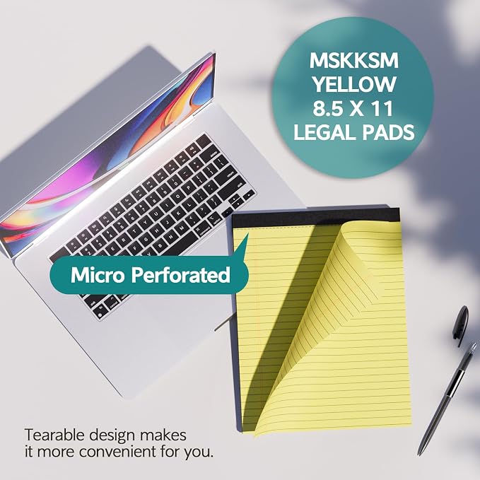 MSKKSM Legal Pads 8.5 x 11, 6 Pack Yellow Note Pads 8.5 x 11 Writing Pads - Image 4