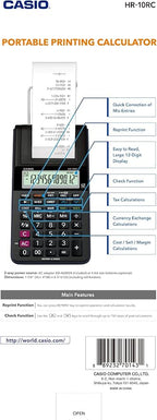 Casio HR-10RC Mini Desktop Printing Calculator | Portable | 12-Digit Display | - Image 5
