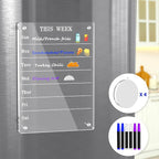 AITEE Acrylic Weekly Calendar for Fridge, Includes 6 Dry Erase Markers by AITEE